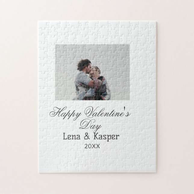 Happy Valentine's day couple photo modern simple t Pussel (Vertikal)