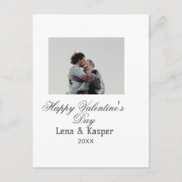 Happy Valentine's day couple photo modern simple t Vykort