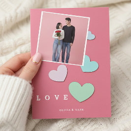 Happy Valentines Day Custom Photo Collage Love Julkort