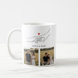 Happy Valentines Day Custom Photo Collage Romantic Kaffemugg