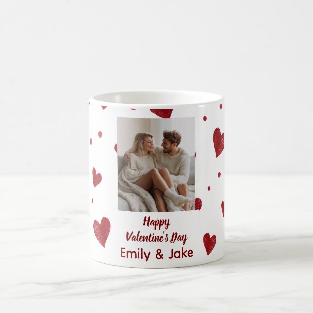 Happy Valentine's Day Custom Photo Mug Magisk Mugg (Center)