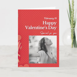 Happy valentine's day Custom Photo Red Hearts Helgkort