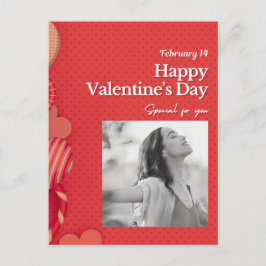 Happy valentine's day Custom Photo Red Hearts Vykort