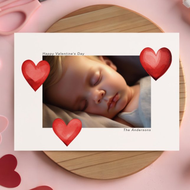 Happy Valentine's Day Custom Photograph Modern Julkort (Skapare uppladdad)