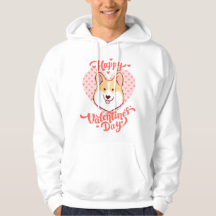 Happy Valentines Day Cute Corgi Dog Hoodie