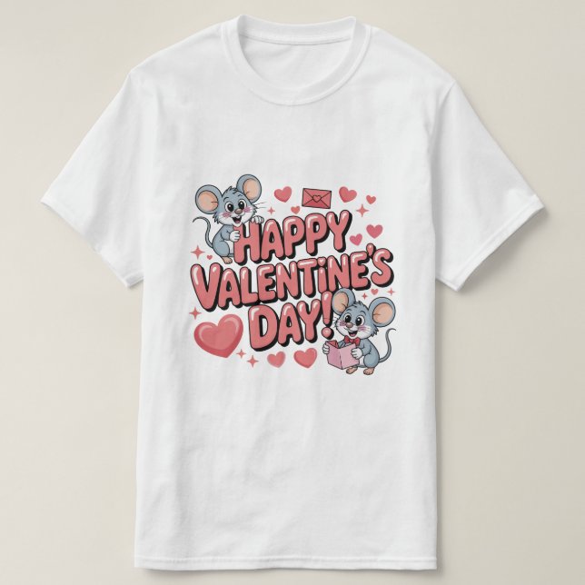 happy-valentines-day-cute-mice-hearts-typography-t t shirt (Design framsida)
