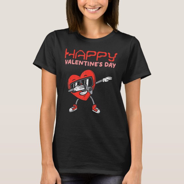Happy Valentines Day Dab Heart Gamer Valentine Boy T Shirt (Framsida)