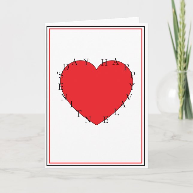 Happy Valentine's Day Design With A Poem Kort (Framsida)