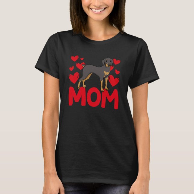 Happy Valentine's Day Doberman Mom Mothers Day Val T Shirt (Framsida)