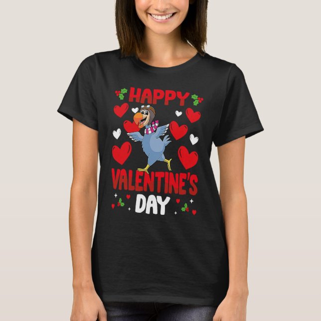 Happy Valentines Day Dodo Bird Heart Love Animal T Shirt (Framsida)
