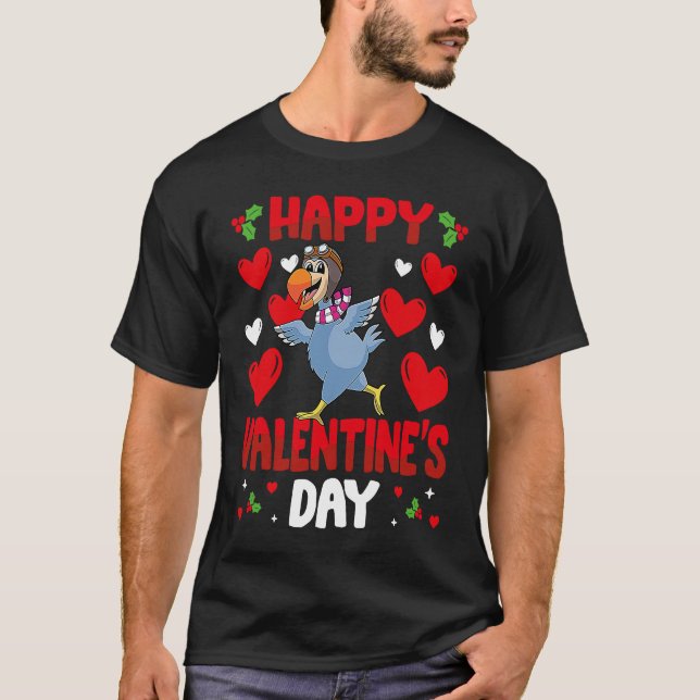 Happy Valentines Day Dodo Bird Heart Love Animal T Shirt (Framsida)