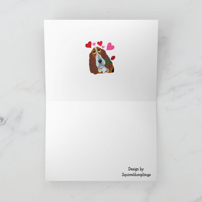 Happy Valentine's Day Doggie Folded Greeting Card Kort (Inuti)