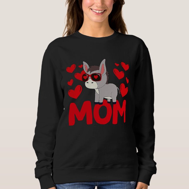 Happy Valentine's Day Donkey Mom Mothers Day Valen T Shirt (Framsida)