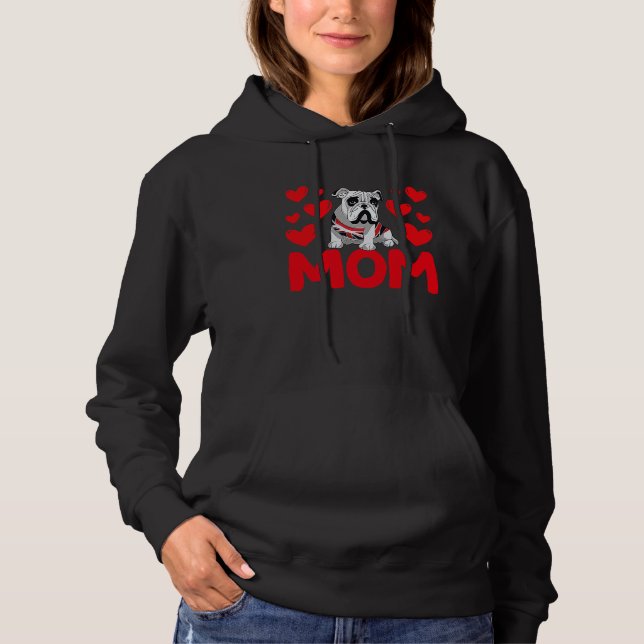 Happy Valentine's Day English Bulldog Mom Mothers  T Shirt (Framsida)