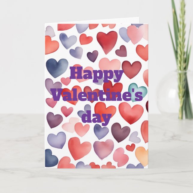 Happy Valentine's day Folded Greeting Card Kort (Framsida)