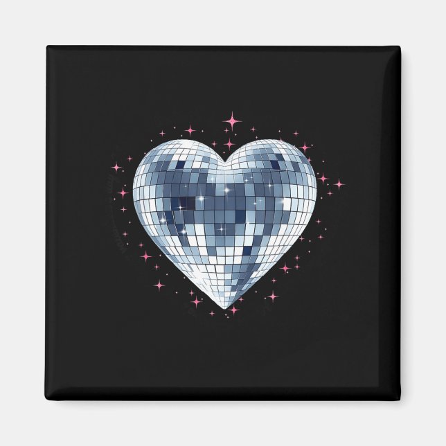 Happy Valentines Day Funny Coquette Diamond Disco  Magnet (Framsidan)