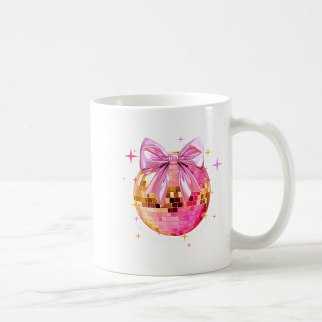 Happy Valentine's Day Funny Coquette Disco Ball Gi Kaffemugg (Höger)