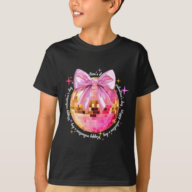 Happy Valentine's Day Funny Coquette Disco Ball Gi T Shirt (Framsida)