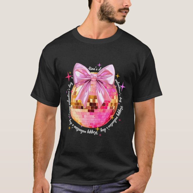 Happy Valentine's Day Funny Coquette Disco Ball Gi T Shirt (Framsida)