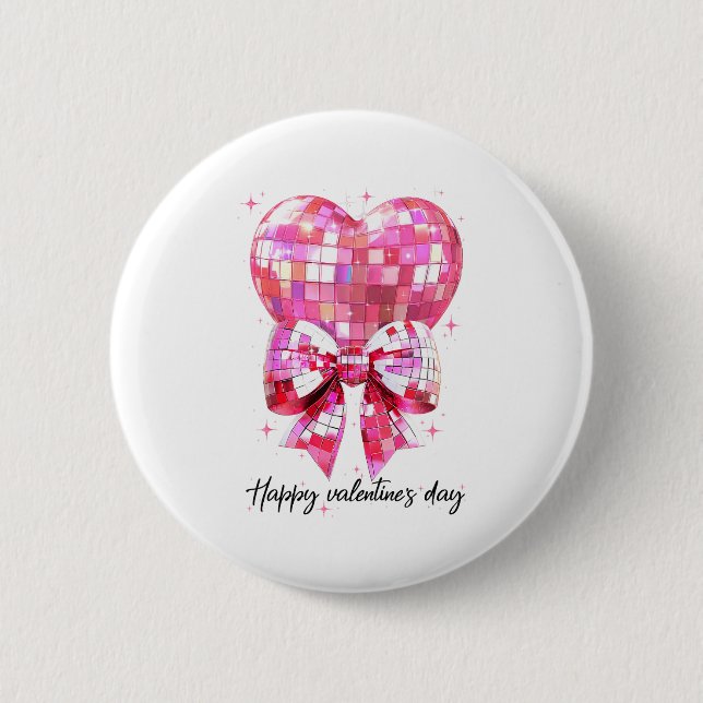 Happy Valentine's Day Funny Coquette Disco Ball He Knapp (Framsida)