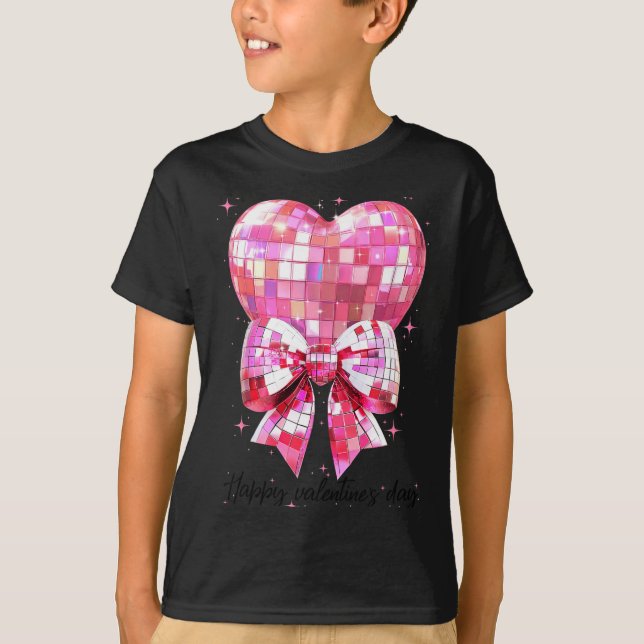Happy Valentine's Day Funny Coquette Disco Ball He T Shirt (Framsida)
