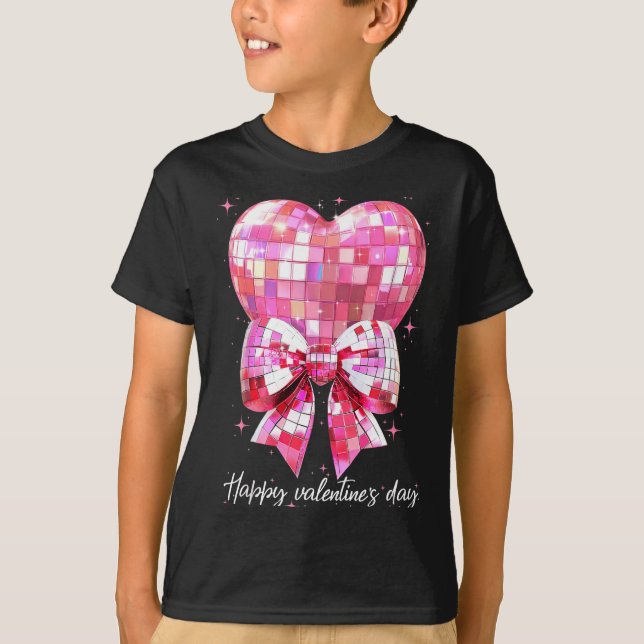 Happy Valentine's Day Funny Coquette Disco Ball He T Shirt (Framsida)