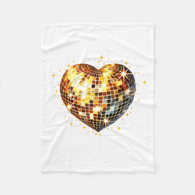 Happy Valentine's Day Funny Gold Coquette Disco Ba Fleecefilt (Framsidan)