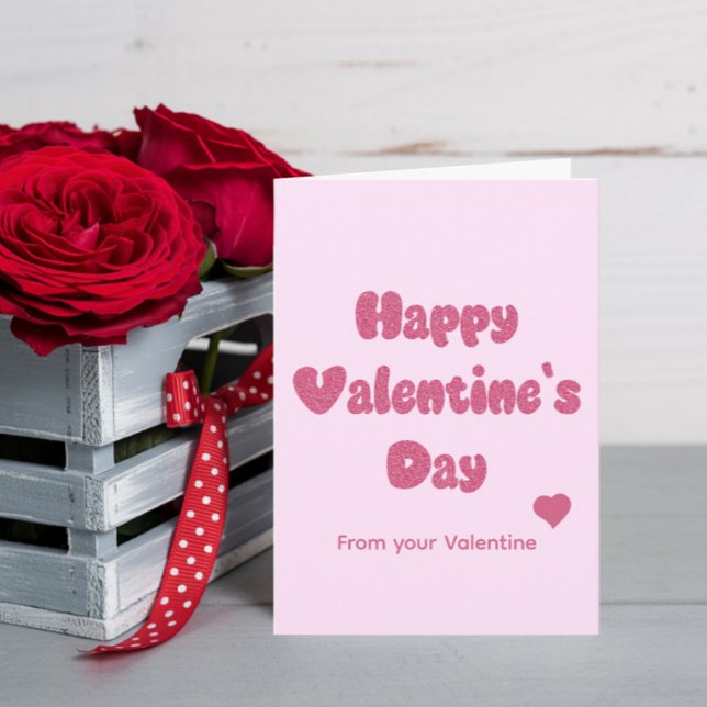 Happy Valentine's Day Glitter Kort (Skapare uppladdad)