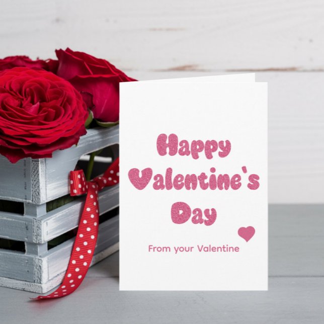 Happy Valentine's Day Glitter Kort (Skapare uppladdad)