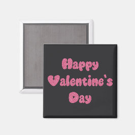Happy Valentine's Day Glitter Magnet