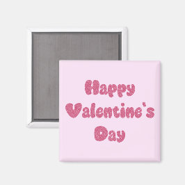 Happy Valentine's Day Glitter Magnet