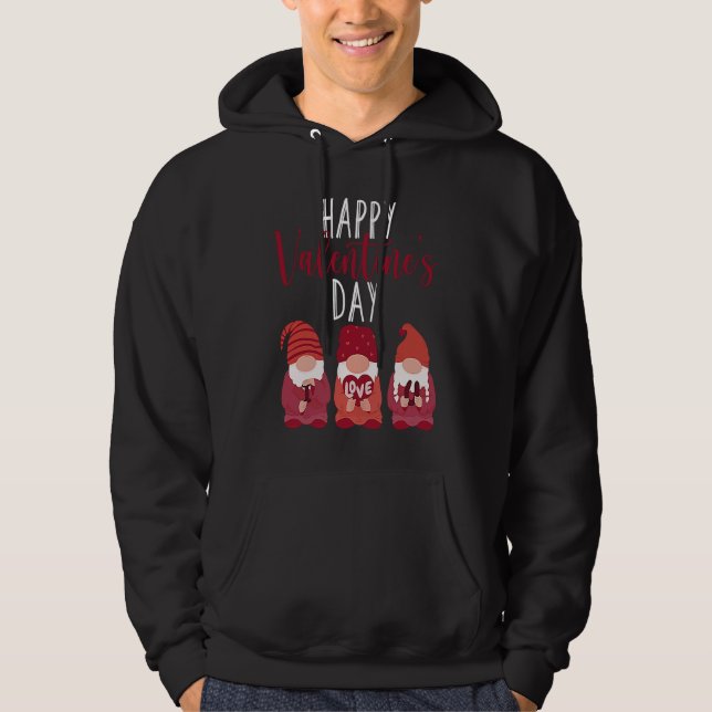 Happy Valentines Day Gnome Love Gnomes Couple  Gno Hoodie (Framsida)
