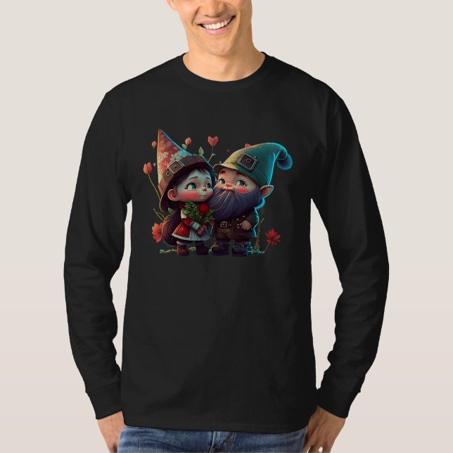 Happy Valentine's Day Gnome with Love T Shirt (Framsida)