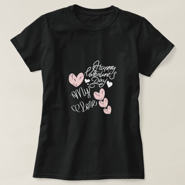 Happy Valentine's Day  Hand Drawn Hearts Tee (Design framsida)