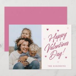 Happy Valentines Day Heart family Photo Card Julkort