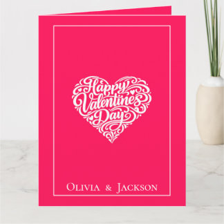 Happy Valentines Day Heart Shape Greeting Card Kort