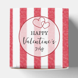 Happy Valentine's Day Heart Stripes Favor Box Presentaskar