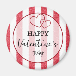 Happy Valentine's Day Heart Stripes Magnet