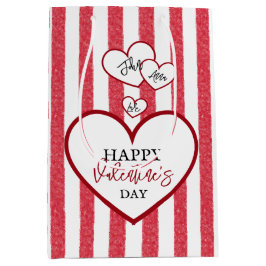 Happy Valentine's Day Hearts Chalk Stripes