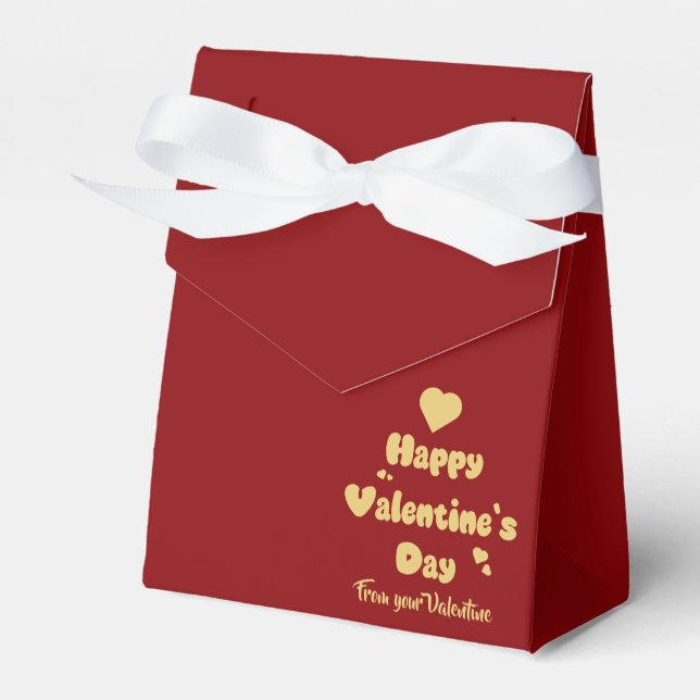 Happy Valentine's Day Hearts Cute Favor Box Presentaskar (Framsidan Sidan)