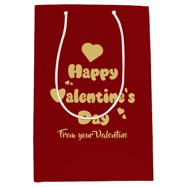 Happy Valentine's Day Hearts Cute Gift Bag (Framsidan)