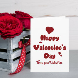 Happy Valentine's Day Hearts Cute Helgkort