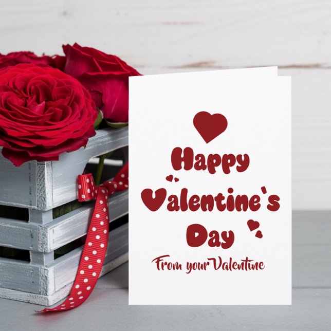 Happy Valentine's Day Hearts Cute Helgkort (Skapare uppladdad)