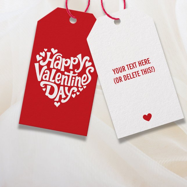 Happy Valentine's Day Hearts Presentetikett (Happy Valentine's Day Hearts Gift Tags)