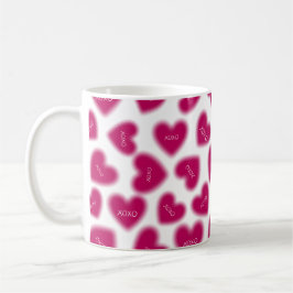 Happy Valentines Day Hugs and Kisses Modern Coffe Kaffemugg