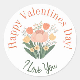 Happy Valentine's Day-klistermärken Runt Klistermärke