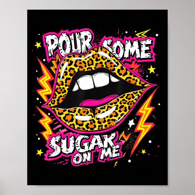 Happy Valentine's Day Leopard Lips Ur Some Sugar A Poster (Framsidan)