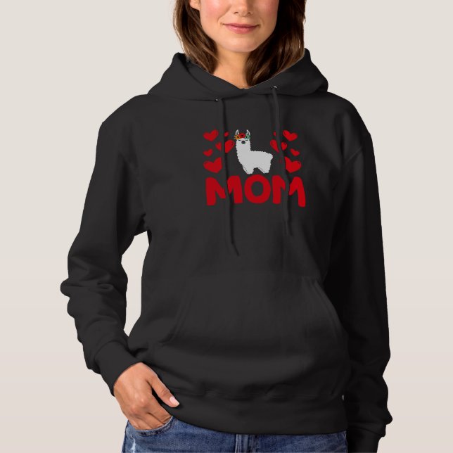 Happy Valentine's Day Llama Mom Mothers Day Valent T Shirt (Framsida)