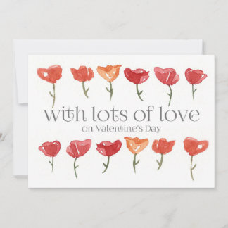 Happy Valentine's Day Lots of Love Flowers Julkort