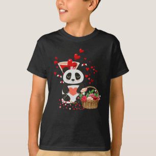 Happy Valentines Day Love Cute Panda Basket T Shirt